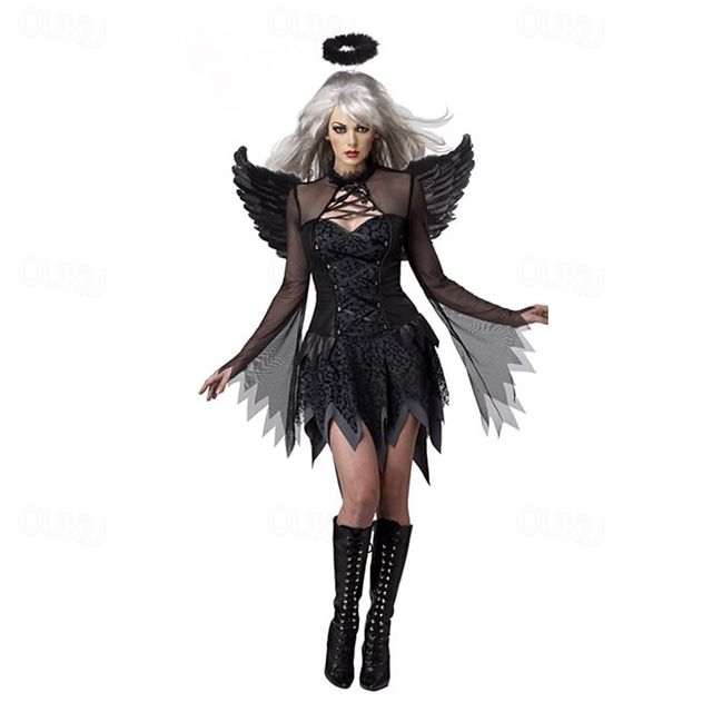  Anjo caído Traje Cosplay Festa a Fantasia Adulto Mulheres Feminino vestido de férias Natal Fantasia de Carnaval Fácil