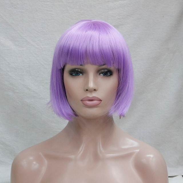  Purple Wigs for Women Cosplay  Wig Synthetic Wig Cosplay Wig Straight Straight Bob Wig Purple Synthetic Hair Purple Halloween Wigs