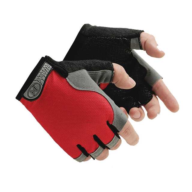  Winter Gloves Bike Gloves / Cycling Gloves Biking Gloves Road Bike Cycling Anti-Slip Breathable Quick Dry Lightweight Fingerless Gloves Half Finger Sports Gloves Green Orange Red for Adults' Camping