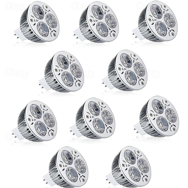  10 sztuk 9w żarówka led reflektor 900lm mr16 3 led koraliki led dekoracyjne ciepły zimny biały dla krajobrazu wpuszczane oświetlenie toru ac12v 90w odpowiednik halogenowy