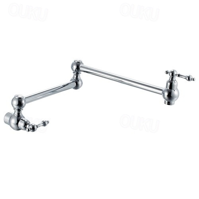  Kitchen faucet - Two Handles One Hole Chrome Pot Filler Wall Mounted Contemporary / Art Deco / Retro / Modern Kitchen Taps