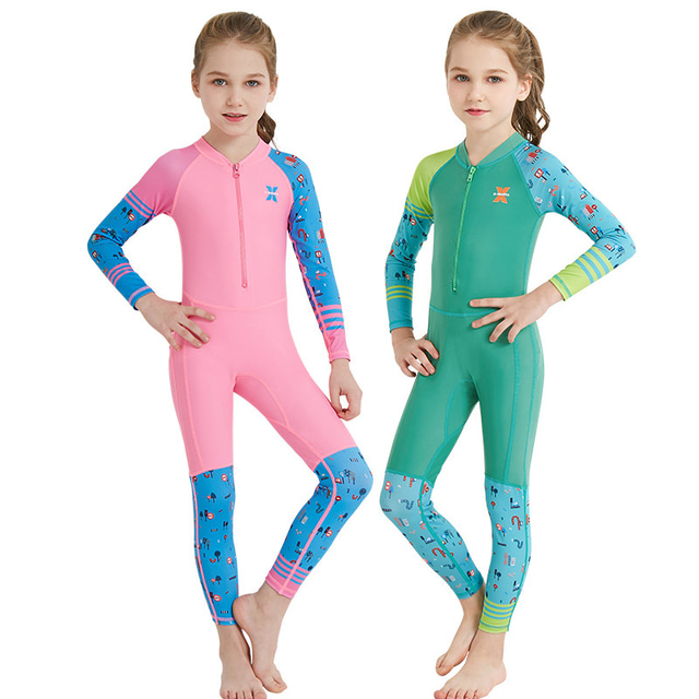  Dive&Sail Boys Girls' Rash Guard Dive Skin Suit UV Sun Protection UPF50+ Quick Dry Full Body Swimsuit Front Zip Swimming Diving Surfing Snorkeling Cartoon Spring, Fall, Winter, Summer / Stretchy