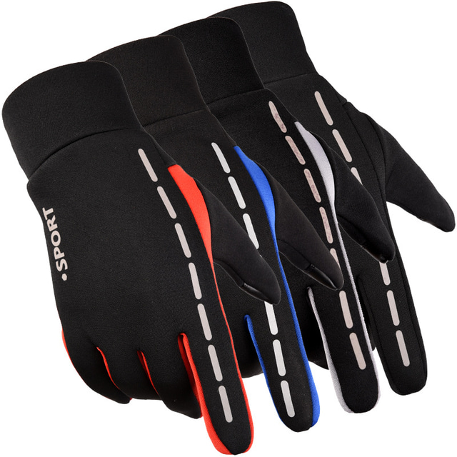  zimowe rękawice dotykowe rękawiczki rowerowe / rękawiczki rowerowe rękawice narciarskie rękawice do rowerów górskich rower górski mtb antypoślizgowy ekran dotykowy termiczne ciepłe odblaskowe rękawiczki z pełnymi palcami rękawiczki sportowe polar silikon