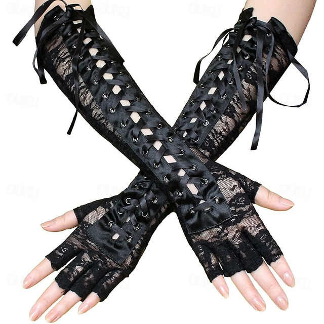  Plague Doctor Roaring 20s Punk & Gothic 17th Century Gloves Women's Costume Head Jewelry Vintage Cosplay Gloves