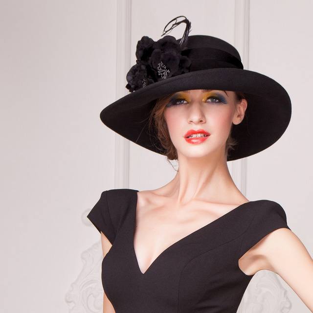  Sombreros de Lana con Flor 1PC Casual Kentucky Carrera de Caballos Tocado Copa de Melbourne Sombreros Tocado vestido para impresionar Día de carreras