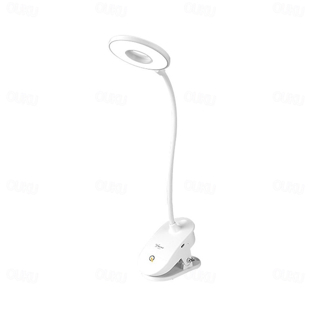 LED Ring Clip On Book Reading Bed Light Lamp Rechargeable Portable
