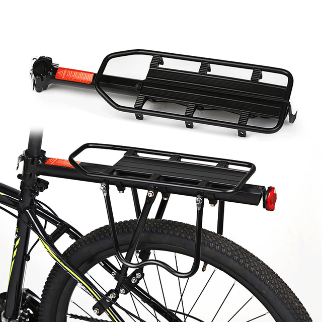  Cykel Cargo Rack Bageste rack Maks Belastning 50 kg Justérbar Slidsikkert Hurtig Frigivelse Aluminiumslegering Vejcykel Mountain bike Vej Cykling - Sort