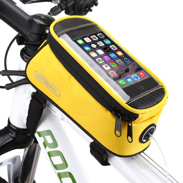  ROSWHEEL Сотовый телефон сумка Бардачок на раму 4.8/5.5 дюймовый Велоспорт для Samsung Galaxy S6 LG G3 Самсунг гэлакси с4 Синия / Черный Черный Желтый Велосипедный спорт / Велоспорт / iPhone X
