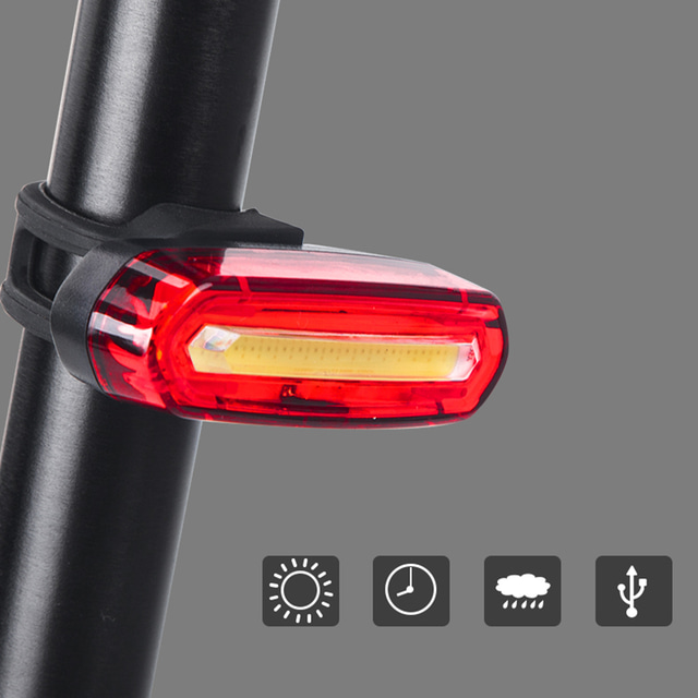  פנסי אופניים פנס אחורי לאופניים אורות בטיחות LED רכיבת הרים אופנייים רכיבת אופניים עמיד במים מסתובב360מעלות מצבי מרובות נייד USB 110 lm USB אדום רכיבה על אופניים / שחרור מהיר / ABS / IPX-4