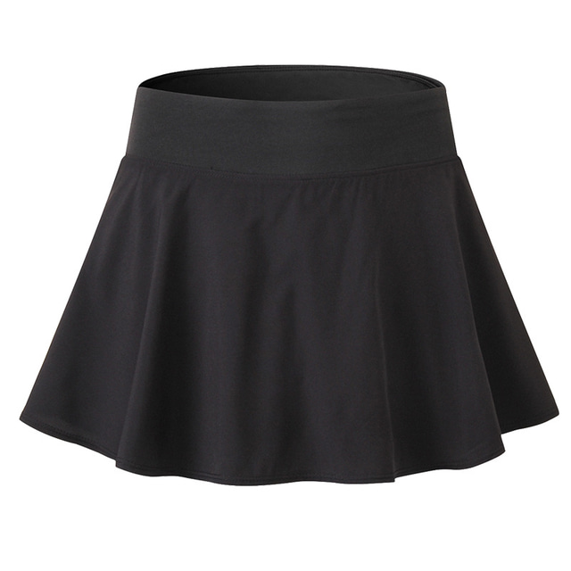  Damen Laufrock Tennisröcke Golf-Röcke 2 in 1 Futter Sonnenschutz Atmungsaktiv Fitness Fitnesstraining Aufführung Unterteile Einfarbig Schwarz Weiß Rosa Spandex Herbst Sport Sportkleidung Dehnbar