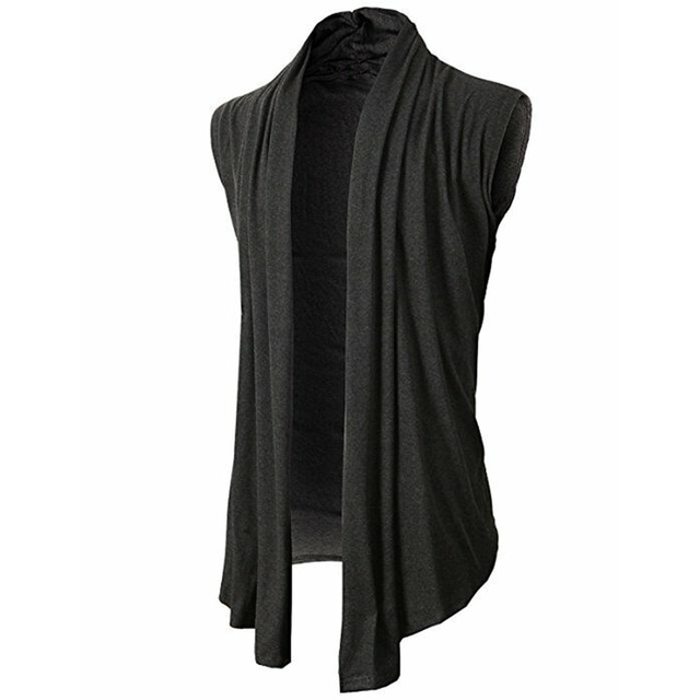  Men's Vest Solid Colored Vests Sleeveless Regular Fit Sweater Cardigans Stand Collar Army Green Light gray Black