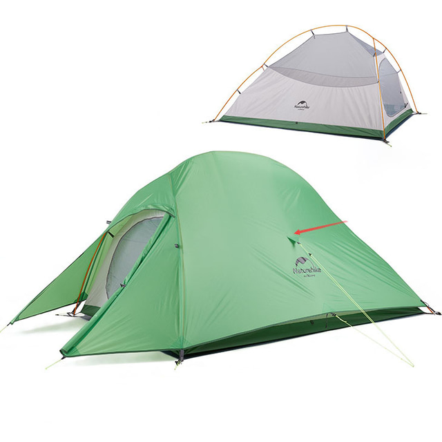  טיול טבע 2 אנשים אוהלים לטיפוס הרים חיצוני עמיד מוגן מגשם ייבוש מהיר שכבה כפולה עמוד קמפינג אוהל >3000 mm ל ג'ל סיליקה בד אוקספורד 210*125*100 cm