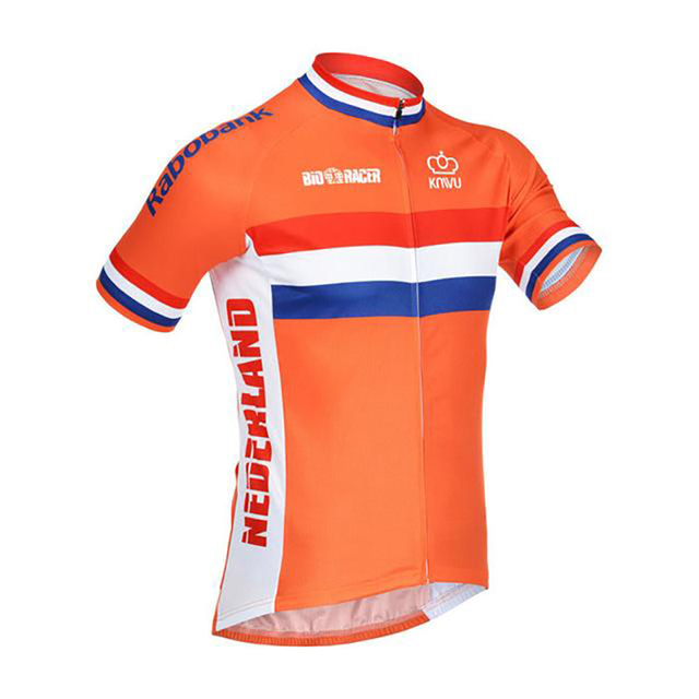  21Grams Men's Cycling Jersey Short Sleeve Mountain Bike MTB Road Bike Cycling Graphic Netherlands Design Jersey Top Orange Breathable Moisture Wicking Back Pocket Sports Clothing Apparel