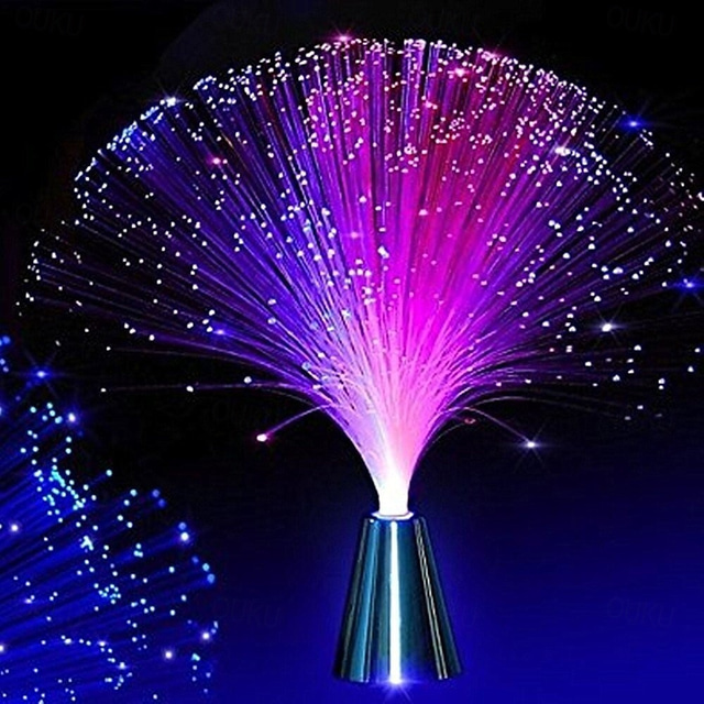  LED de fibra óptica luz noturna da lâmpada mudando a cor da decoração luz presente de natal 2w para festa de casamento decoração de quarto de casa sem bateria