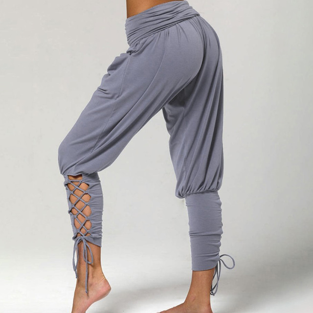  Pentru femei Pantaloni de yoga Harem Controlul abdomenului Lift Fesier Confortabil la umezeală Talie Înaltă Fitness Gimnastică antrenament Alergat bloomers Pantaloni Decupați Alb Negru Gri Iarnă Sport