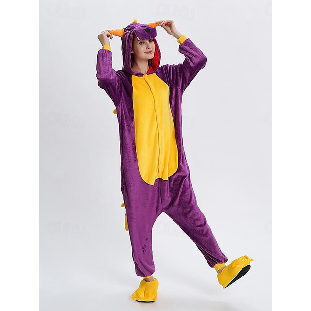  Adults' Animal Onesie Costume Carnival Costume Dragon Onesie Pajamas Kigurumi Pajamas Funny Costume For Men and Women Carnival Cartoon