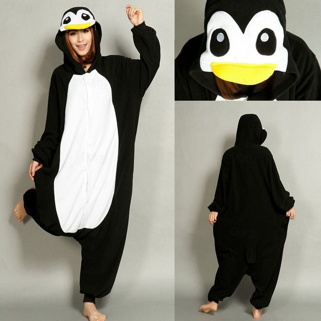  Kid's Adults' Animal Onesie Costume Carnival Costume Penguin Onesie Pajamas Kigurumi Pajamas Funny Costume For Men and Women Christmas Carnival Children's Day Cartoon