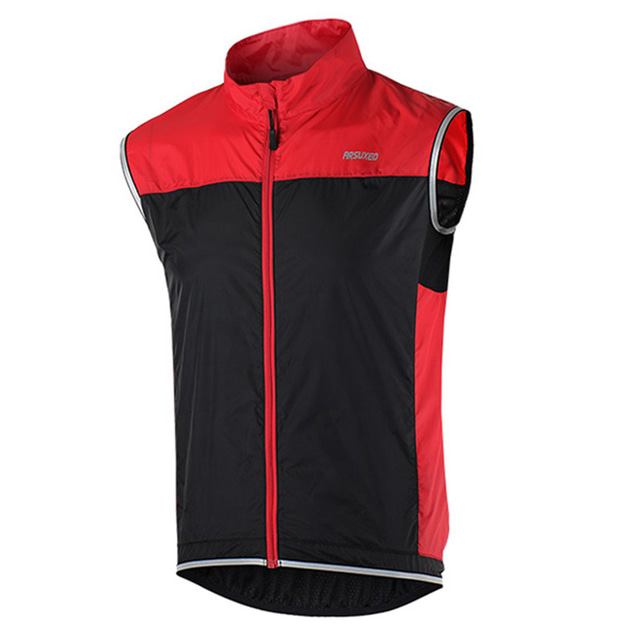  Arsuxeo Men's Sleeveless Cycling Vest Winter Spandex Red Blue Yellow Bike Vest / Gilet Thermal Warm High Visibility Windproof Sports Classic Mountain Bike MTB Road Bike Cycling Clothing Apparel