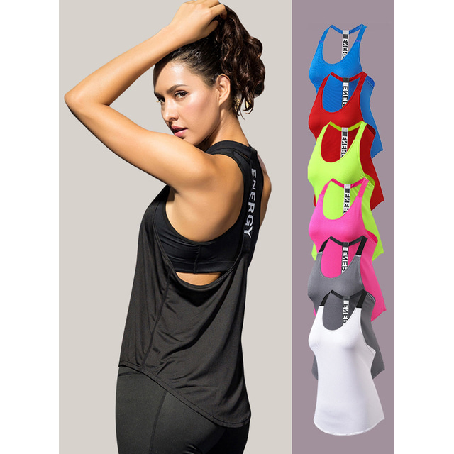  Women's Running Singlet Gym Tank Top Hollow Out Halter Sleeveless Base Layer Athletic Quick Dry Breathability Fitness Gym Workout Exercise & Fitness Sportswear Activewear Solid Colored Neon Green