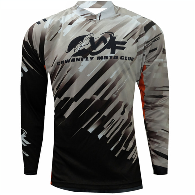  CAWANFLY Men's Cycling Jersey Downhill Jersey Dirt Bike Jersey Long Sleeve Mountain Bike MTB Winter Stripes Patchwork Novelty Jersey Shirt Black Cycling Breathable Quick Dry Sports Clothing Apparel