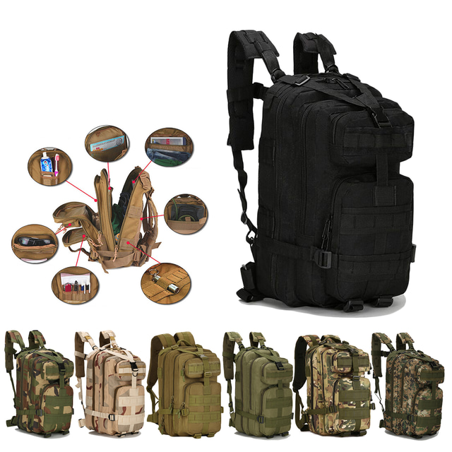 Sac à dos militaire tactique, sac à dos en nylon 900D, sac à dos militaire, camping en plein air, randonnée, sac de chasse, 40L  18