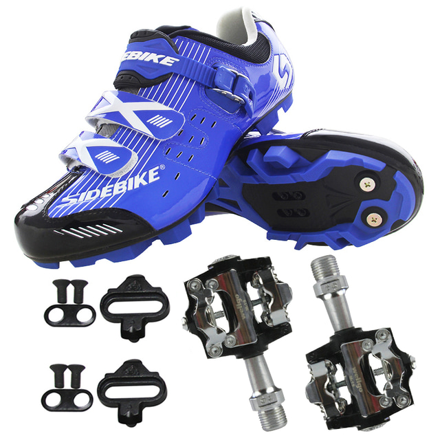  SIDEBIKE Adulți Papuci de Ciclism cu Pedale & Crampoane Pantofi de Mountain Bike Respirabil Anti-Alunecare Închidere automată Ciclism Roșu și alb Negru / Albastru Negru / Galben Bărbați Pantofi de