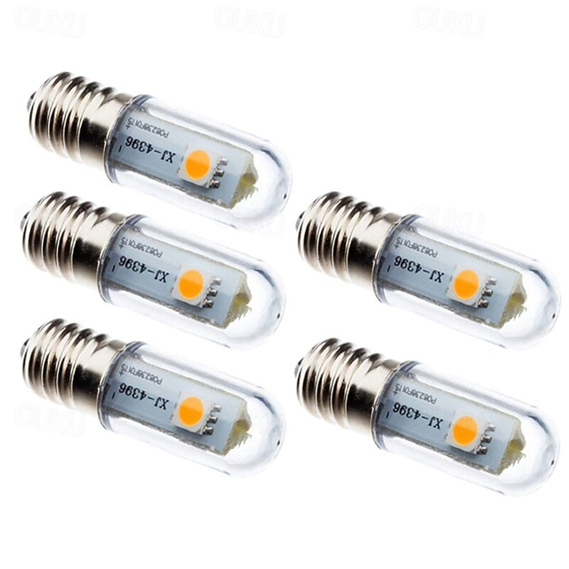  5kpl 0.5 W LED-maissilamput 15 lm E14 T 3 LED-helmet SMD 5050 Koristeltu Lämmin valkoinen Valkoinen 90-240 V / CE