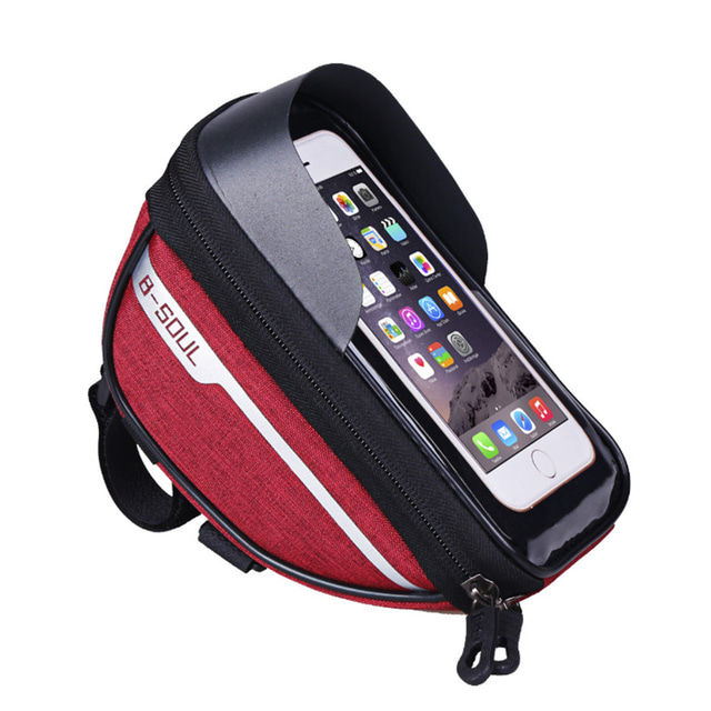  حقيبة الهاتف الخليوي حقيبة المقود للدراجة 6.4 بوصة الشاشات التي تعمل باللمس مقاوم للماء المحمول ركوب الدراجة إلى أزرق سماوي رمادي غامق أسود-أحمر / شرائط عاكسة
