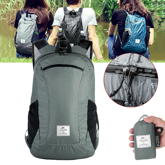  18 L Hiking Backpack Lightweight Packable Backpack Packable Rain Waterproof Ultra Light (UL) Waterproof Zipper Foldable Outdoor Camping / Hiking Climbing Cycling / Bike Traveling Nylon Navy Green