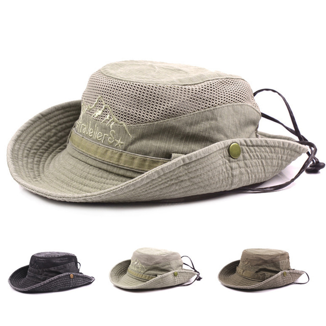  Bărbați Pentru femei Căciulă Soare Pălărie de pescuit Καπέλο πεζοπορίας Pălărie Boonie În aer liber Rezistent la Vânt Cremă Cu Protecție Solară Rezistent la UV Respirabil Pălării Bumbac Negru Verde