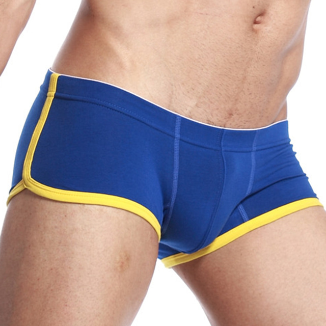  Men's Sports Underwear Sports Shorts Winter Shorts Boxer Briefs Bottoms Fashion Quick Dry Cotton White Blue Gray / Stretchy