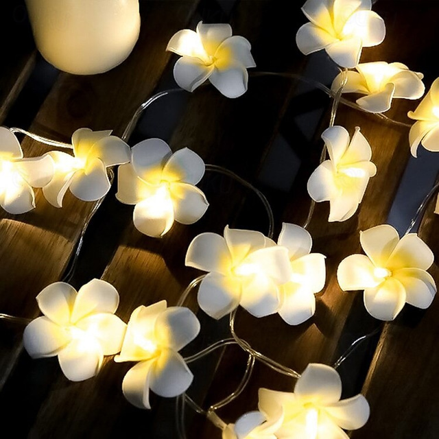  3M 20 LED Flower String Lights Frangipani Light for Home Decoration Fairy Light Garland Wreath Outdoor Wedding Party Decorting Lamp