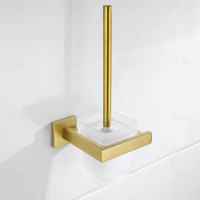  θήκη βούρτσας τουαλέτας μοντέρνα γυαλιά 304 από ανοξείδωτο ατσάλι abs μεταλλικό τοίχο μπάνιου - 1 τμχ