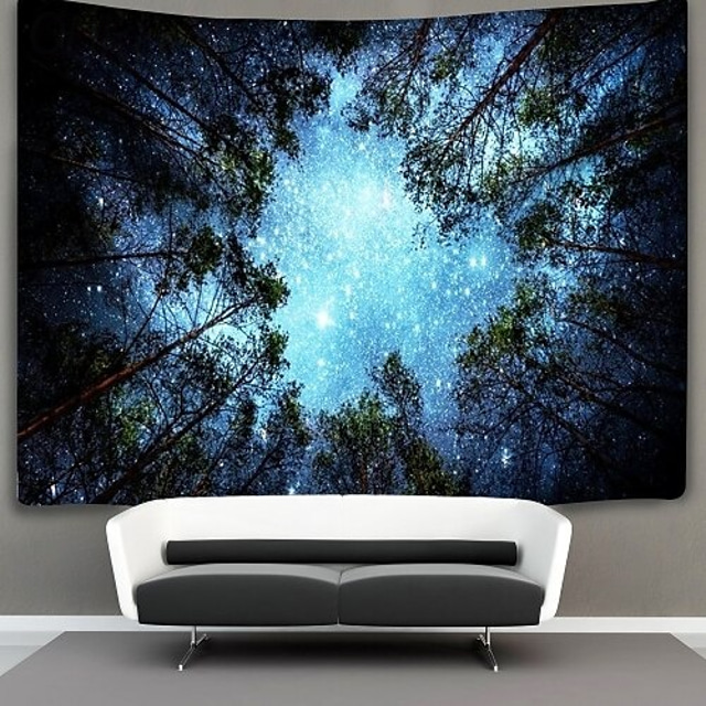  Large Wall Tapestry Art Decor Blanket Curtain Picnic Tablecloth Hanging Home Bedroom Living Room Dorm Decoration Polyester Tree Sky Star