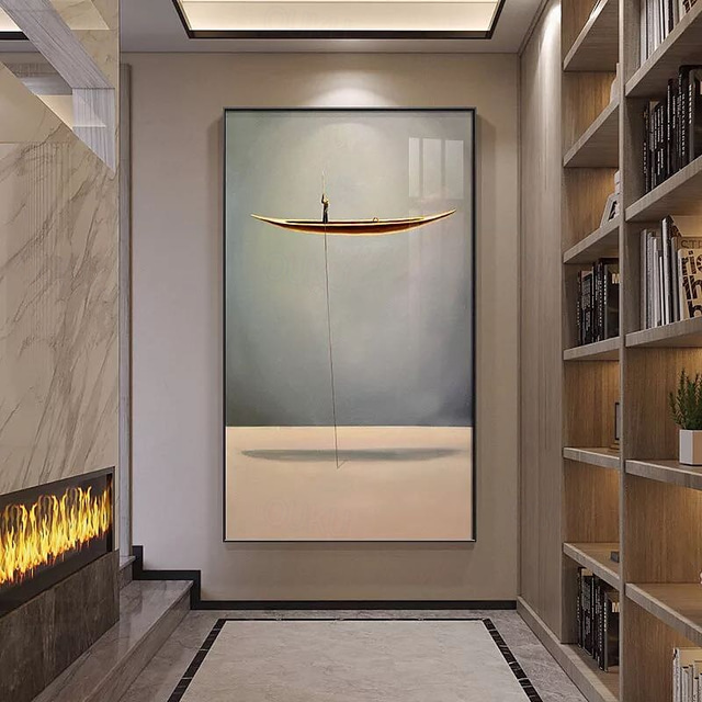  Oil Painting Hand Painted Vertical Abstract Landscape Comtemporary Modern Rolled Canvas (No Frame)