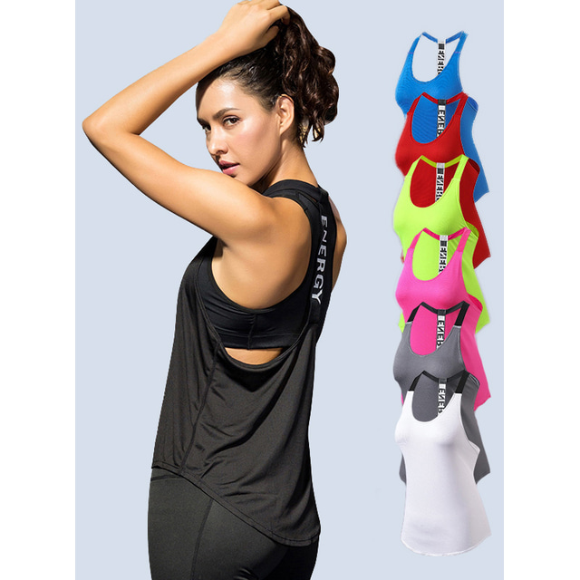  Women's Yoga Top T Back White Black Mesh Yoga Fitness Gym Workout Vest / Gilet Sport Activewear 4 Way Stretch Breathable Quick Dry High Elasticity Loose / Moisture Wicking / Lightweight