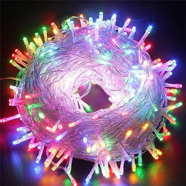  100M 800LEDs Outdoor Christmas Tree LED Fairy String Lights Waterproof EU UK Plug Holiday Lighting Wedding Party Decoration 220-240V