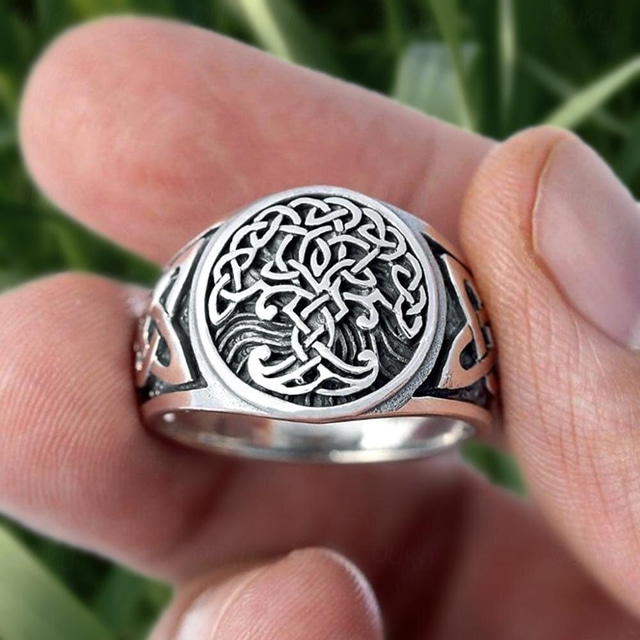  nerezová ocel yggdrasil strom života prsten keltské šperky ochrana irská triquetra doplňky muži ženy