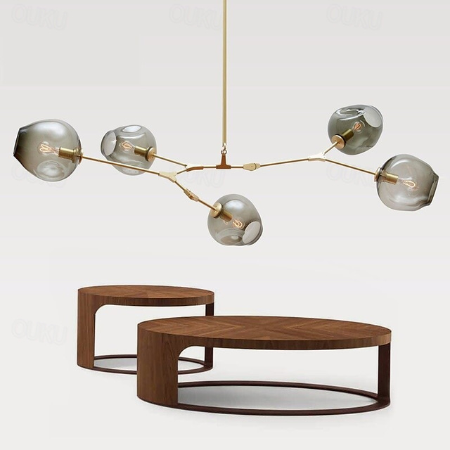  multi head magic bean lampadario caldo bianco luce creativa arte moderna soggiorno lampada heteromorphic nordic semplice sfera di vetro molecolare sala da pranzo ac110v ac220v