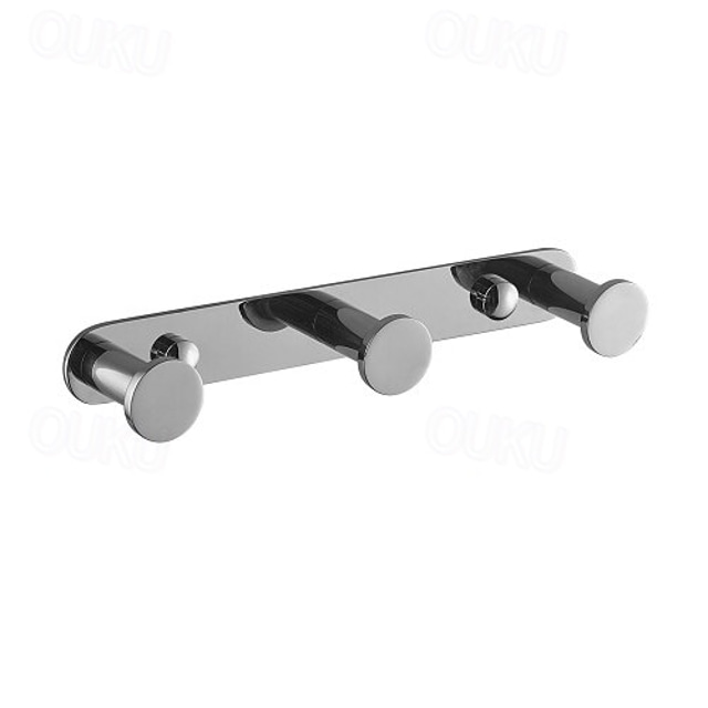  Robe Hooks New Design Contemporary Stainless Steel Material Bathroom Wall Mounted 3 or 4 or 5 or 6 Hooks Silvery 1pc