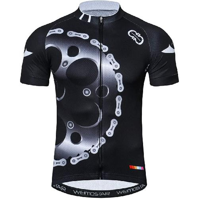  Men's Cycling Jersey Short Sleeve Bike Jersey with 3 Rear Pockets Mountain Bike MTB Road Bike Cycling Breathable Quick Dry Soft Back Pocket Black Blue Orange Graphic Gear Polyester Sports Clothing