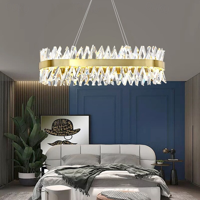  Lampadario a sospensione in cristallo a 1 luce 100 cm con protezione per gli occhi in oro lampadario finiture verniciate in metallo led chic moderno 110-120 v 220-240 v