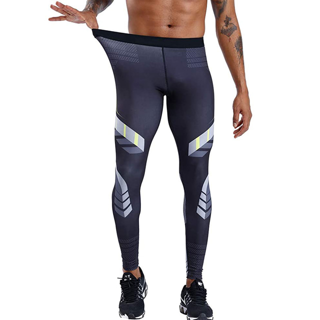  calças justas esportivas masculinas de compressão seca cool camada de base running leggings calças justas esportivas de ioga (preto vermelho, s)