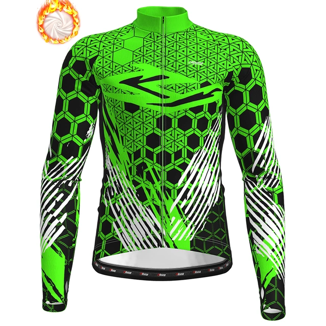 Santic Maillot Cyclisme Homme Manches Longues Avec Polaire - Veste Cyclisme Chaud