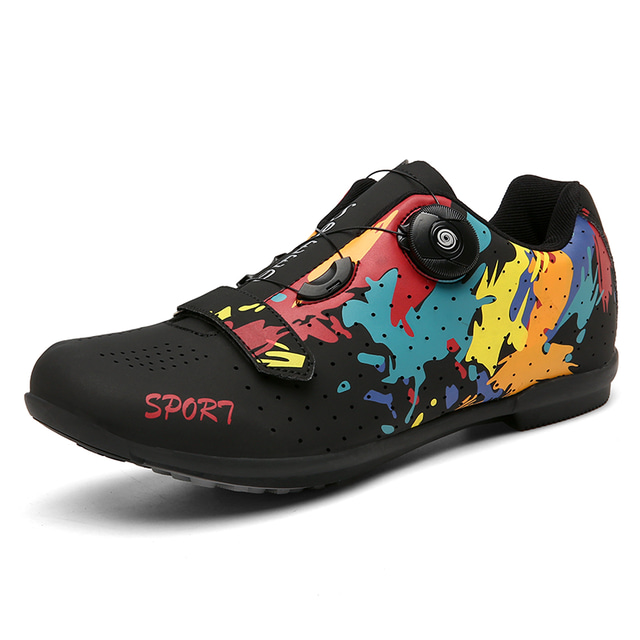 Chaussures Vélo Route & VTT Plates – Unisexe, Semelle Caoutchouc Antidérapante, Boucle Rotative – Confort & Grip