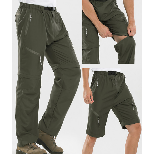  Męskie Spodnie przekształcane w szorty Spodnie turystyczne Spodnie Doły Szybkie wysychanie Czarny Zieleń wojskowa Jasnoszary