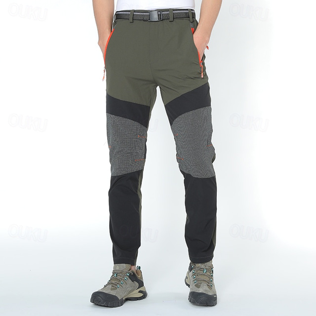  Hombre Pantalones para senderismo Retazos Verano Al aire libre Ajuste regular Secado rápido Transpirable Eslático Resistencia al desgaste Elastán Prendas de abajo Verde Ejército Gris Caqui Negro Caza