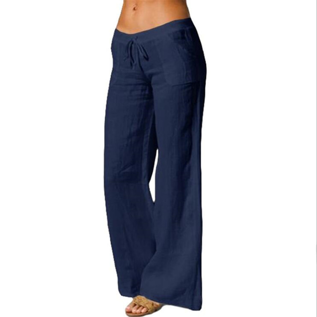  Pentru femei Yoga Boho Drept Flare Peteci Lungime totală Pantaloni Casual Inelastic Simplu Respirabil Ușor Talie medie Alb Negru Albastru piscină Albastru Închis Maro S M L XL XXL
