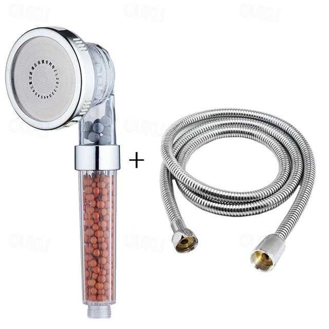  Stainless Steel Shower Head, Filter Filtration High Pressure Water Saving 3 Mode Function Spray Handheld Showerheads for Dry Skin & Hair