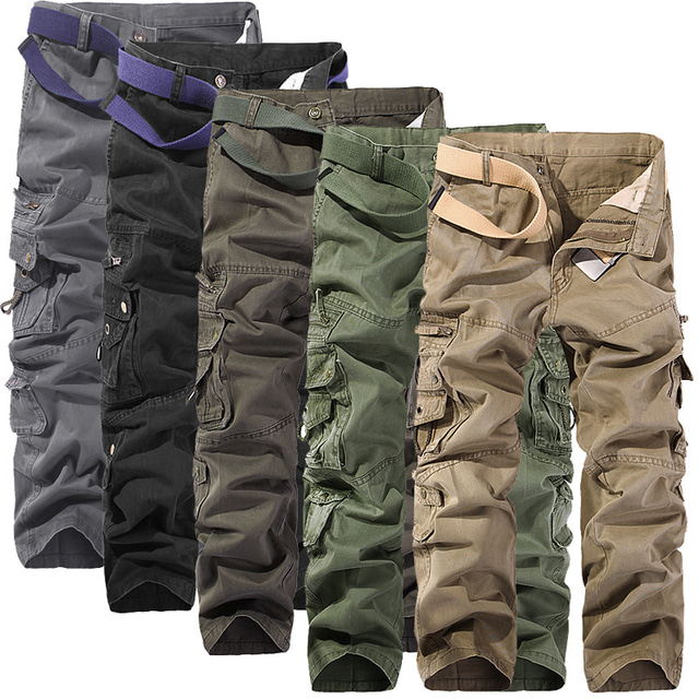  Bărbați Pantaloni Cargo Pantaloni cargo Pantaloni Tactic Pantaloni de lucru Multi Buzunare Buzunar cu clapă Simplu Lungime totală Muncă Purtare Zilnică Clasic Tactic Negru Verde Militar